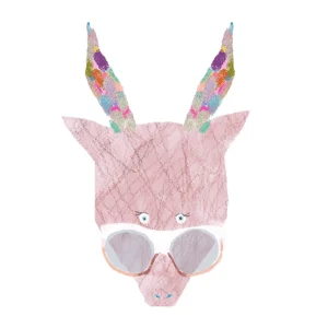 ピンク色の動物の顔を描いたイラスト