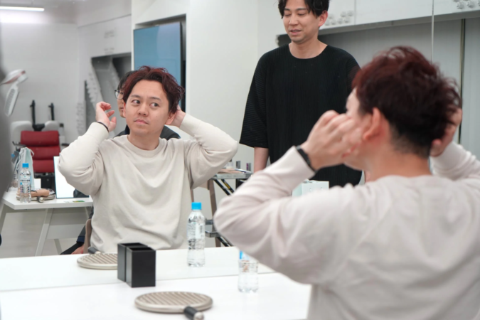 ヘアセット中の様子